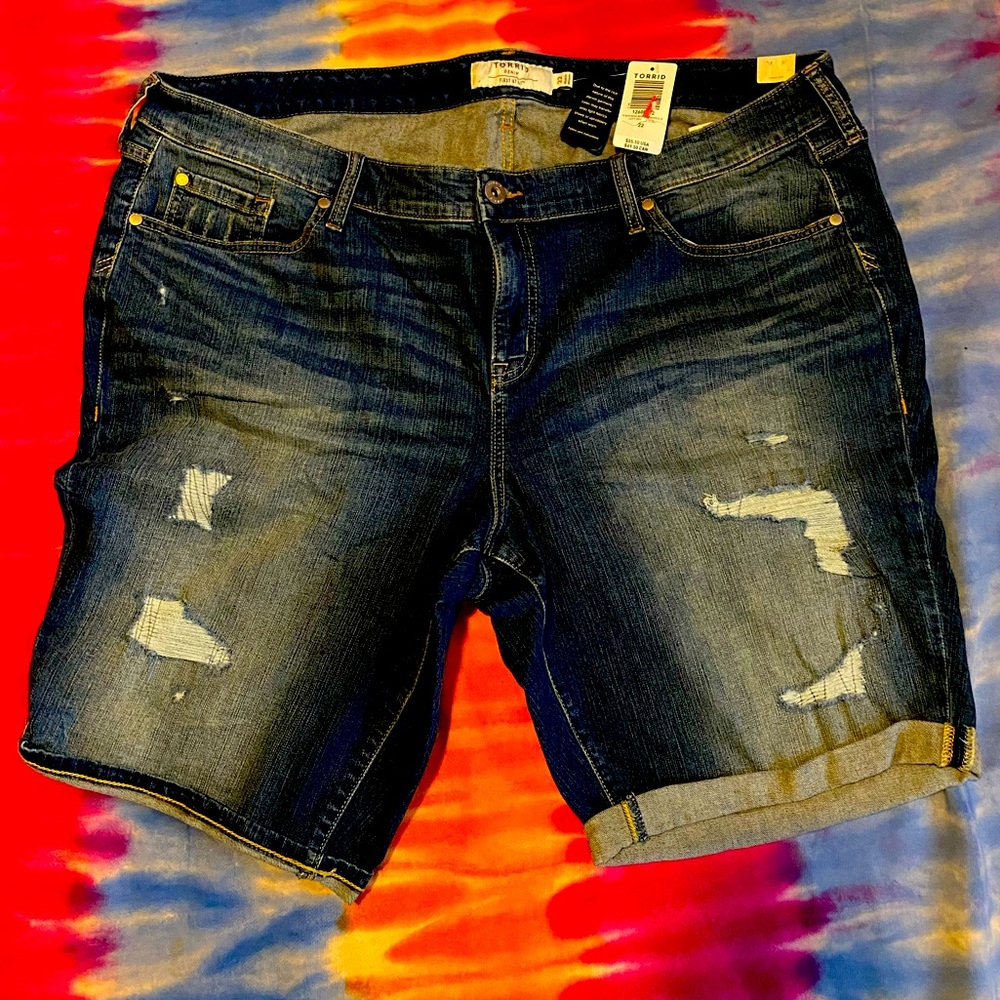 Torrid Distressed Bermuda Shorts